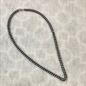 Sarah Coventry Vintage Aluminum Black & Silvertone 18 1/4” Unisex Chain Necklace